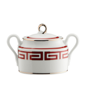 Ginori Labirinto Scarlet Sugar Bowl w / Cover - 5.25"